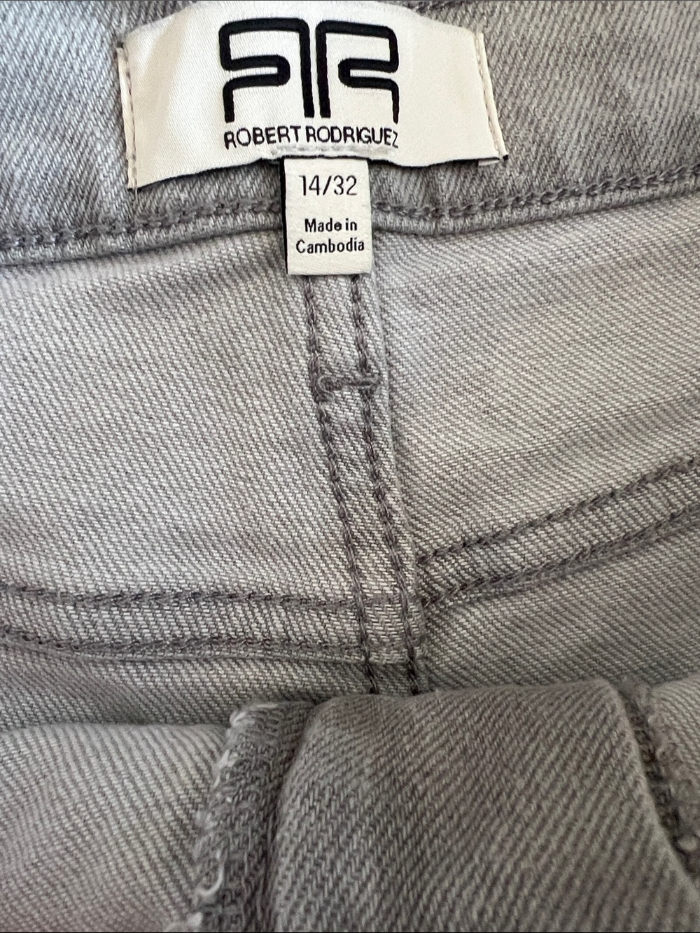 Robert Rodriguez High Rise Wide Leg Jeans NWT Light Grey "Sterling" Size 14 - Picture 6 of 11